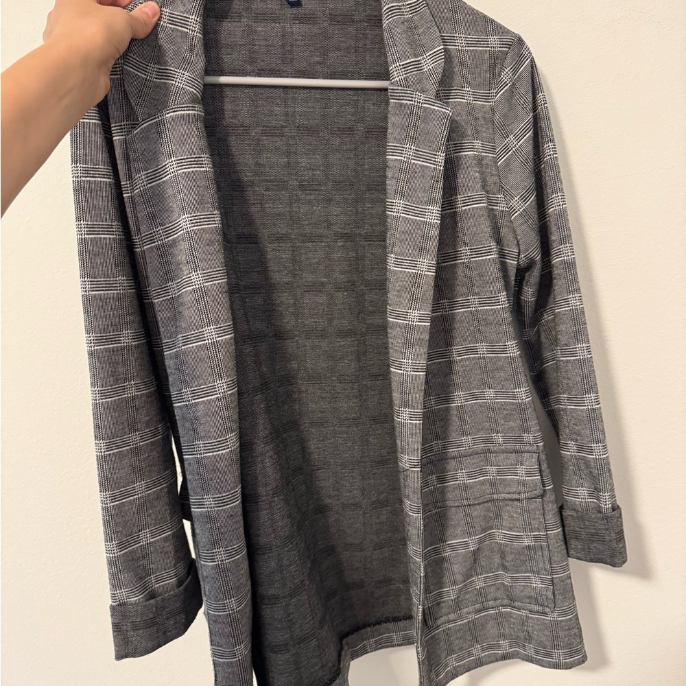 One Clothing Charcoal Plaid Blazer
